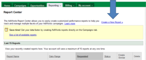 Google report centre screenshot